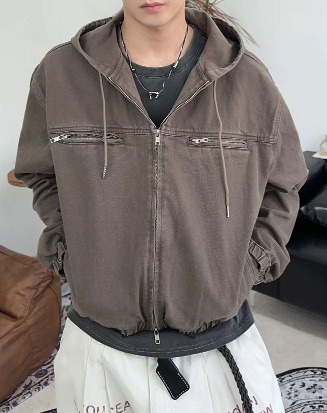 Pedo Dyeing Crop Hood Jacket