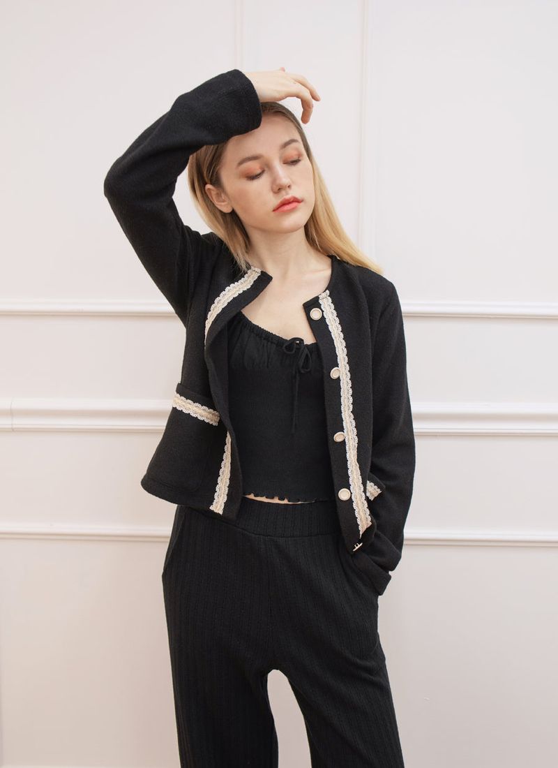 round neck cardigan