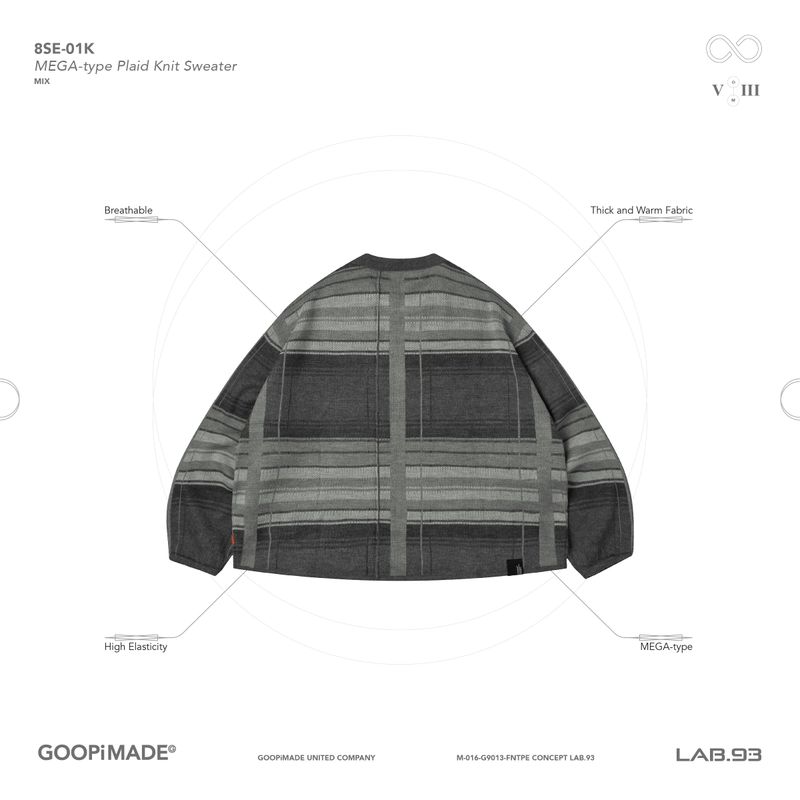 “8SE-01K” MEGA-type Plaid Knit Sweater