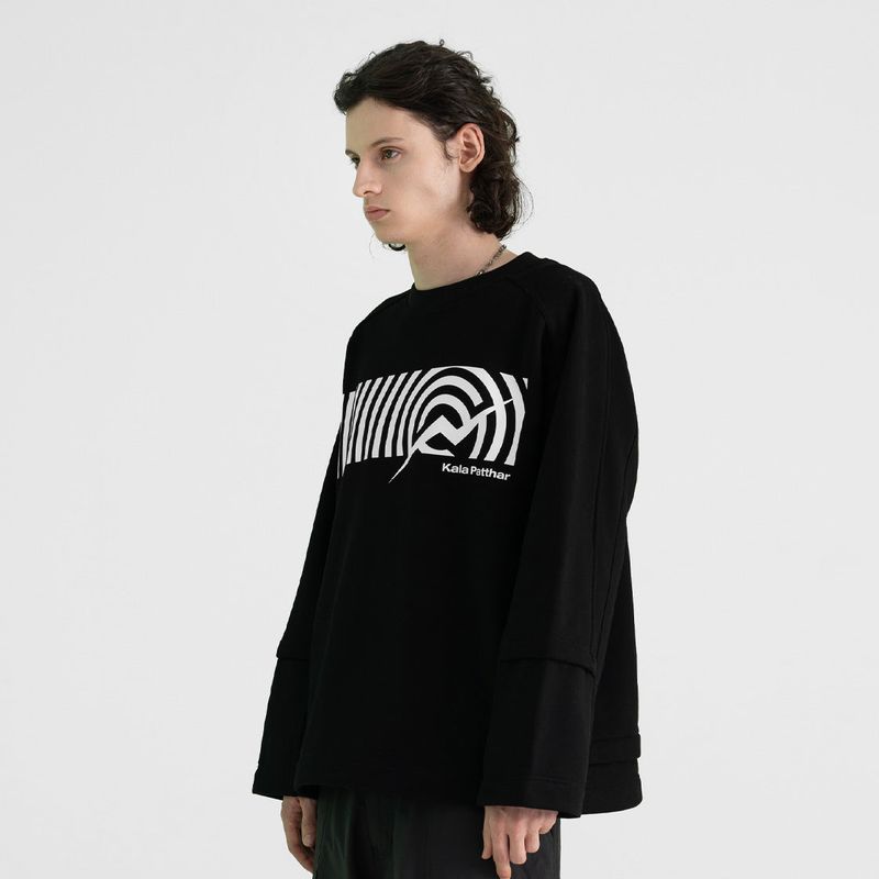 KALAPATTHAR（カラパタール）の「Cotton Napping Round Sweat Shirt - BLACK（Tops）」