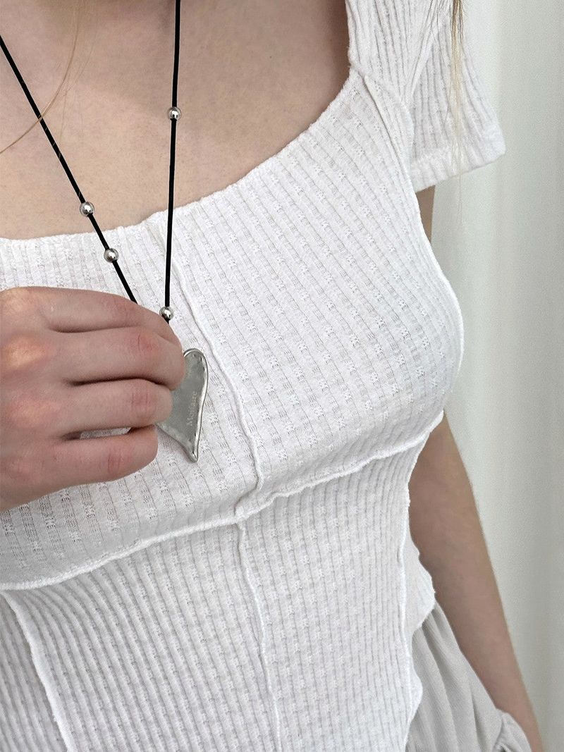 HEART SUEDE NECKLACE / BLACK