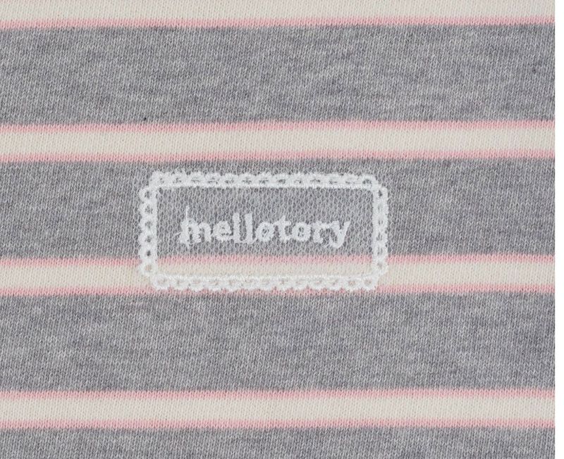 SOFT COLLAR STRIPE T-SHIRT (LIGHT GRAY)