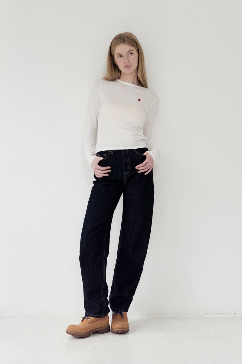 KIRSH PLAIN ROUND FITTED T-SHIRT [WHITE]