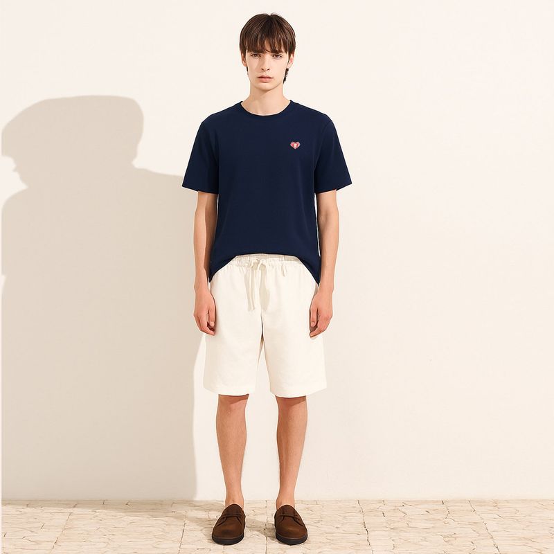 ハートバイカーパッチTシャツ ネイビー(MAN)