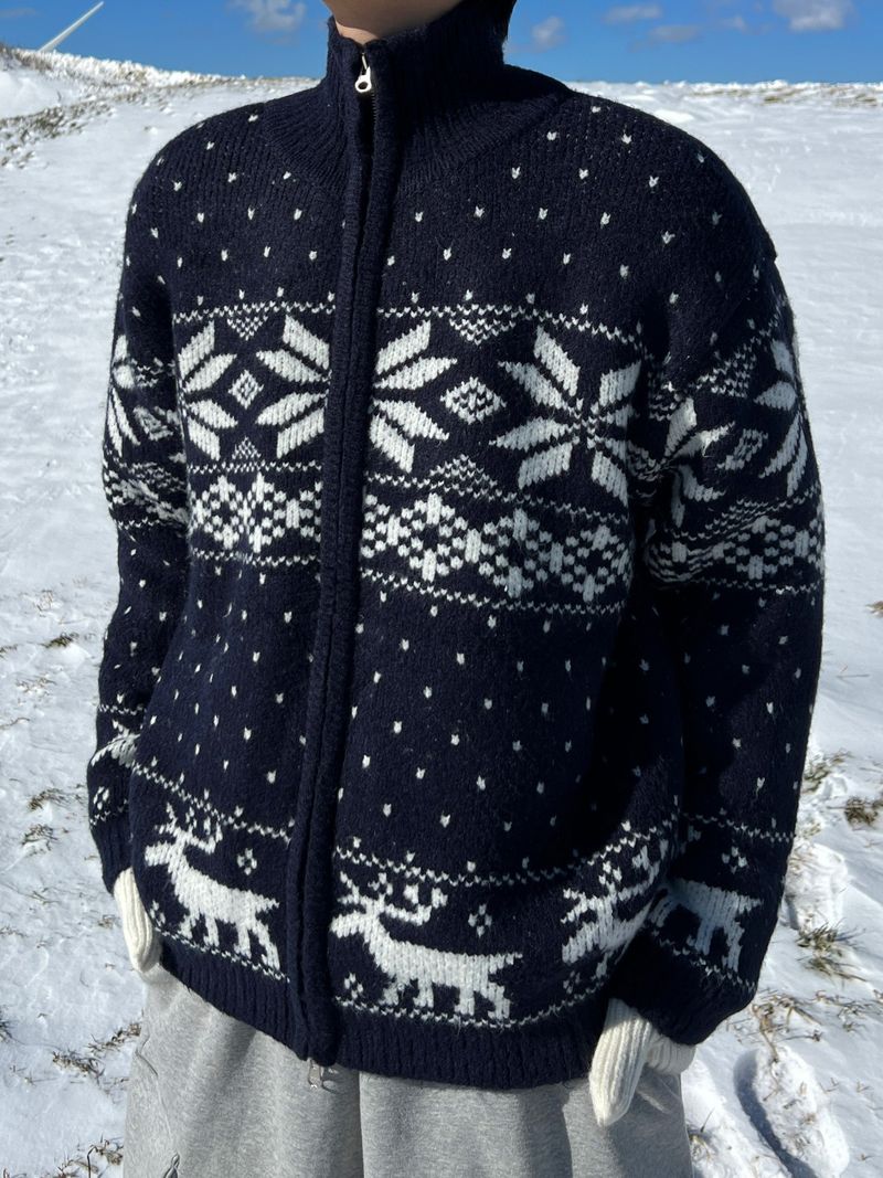 Nordic Two-Way Knit Zip-Up (3 Colors)