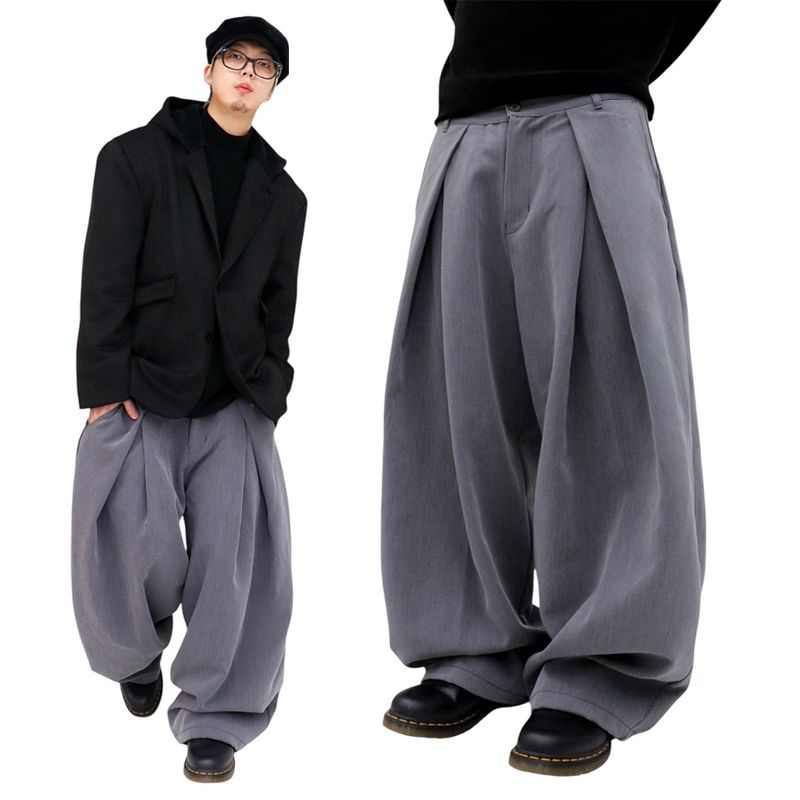 wide double pintuck string slacks