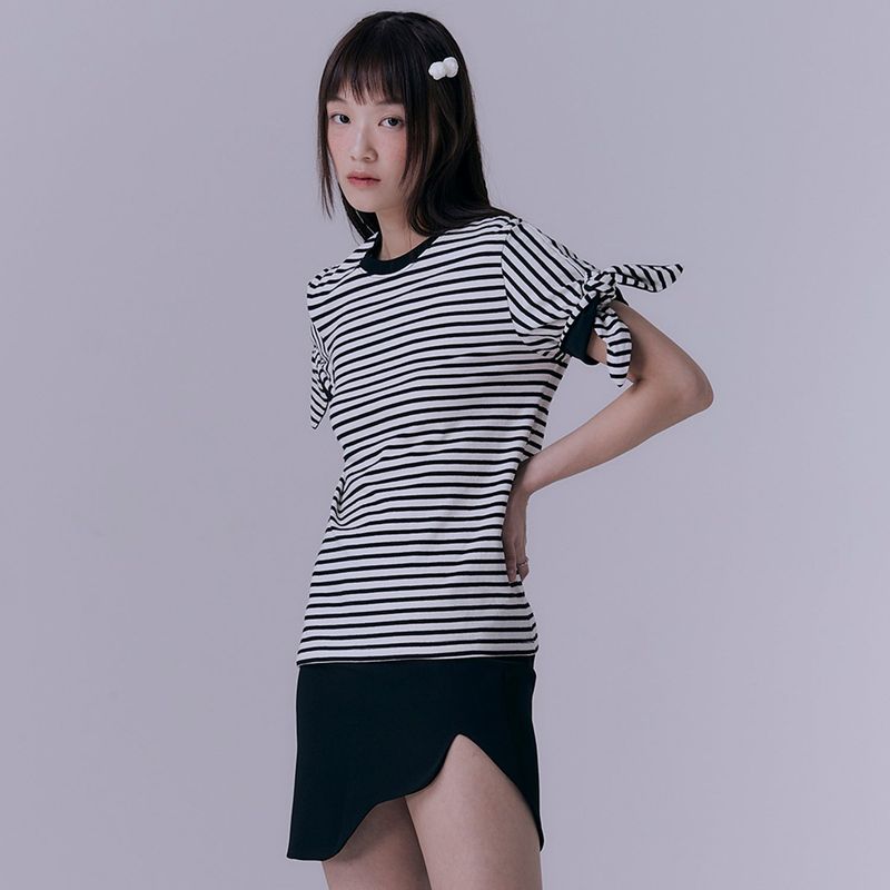 Stripe knot t-shirt (BLACK)