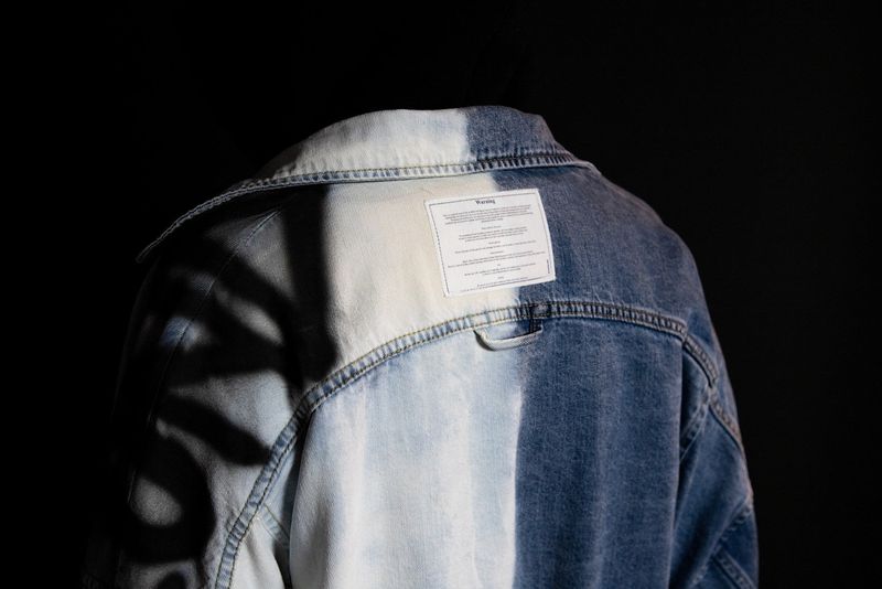 BBD Division Empty Logo Zip Up Denim Jacket (Blue)