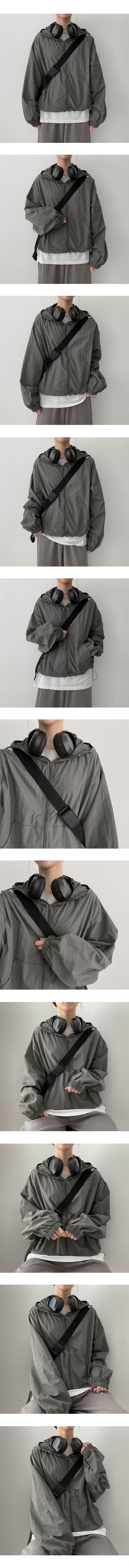 Hining High Neck String Hood Windbreaker