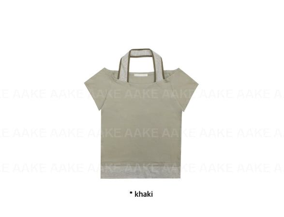 ホルター レイヤード オフTシャツ
