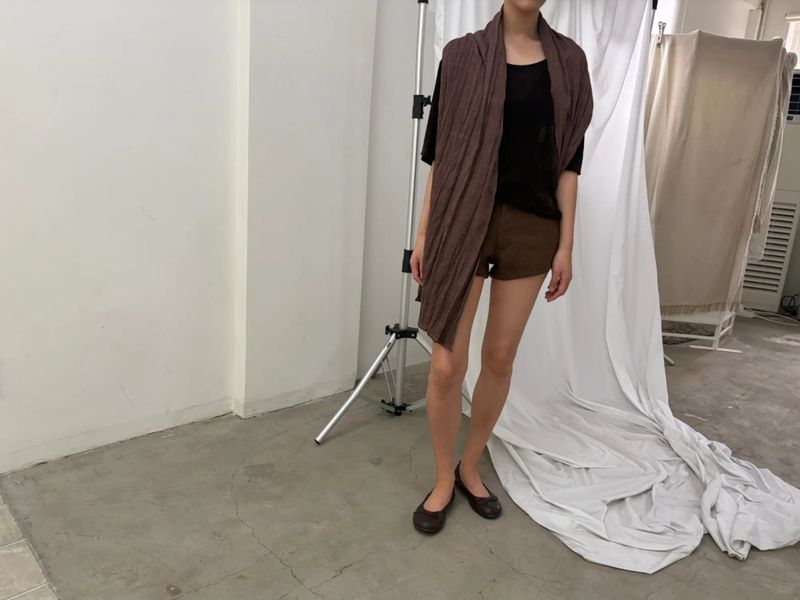 wool blend mini shorts