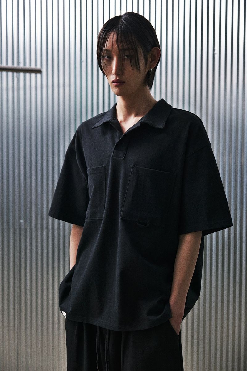 N-BT POCKET 1/2 COLLAR-TEE (Black)