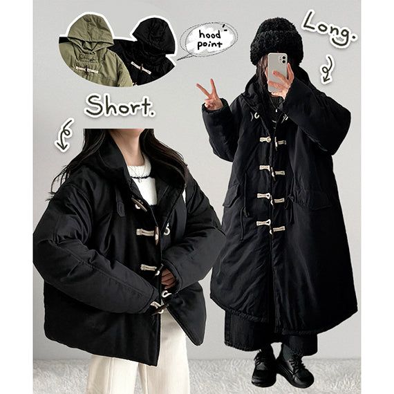 hijjoo(ハイチュー)の「VT Over Tteokbokki Hooded Padded Bomber Jacket/SHORT(Jackets/Outerwear)」