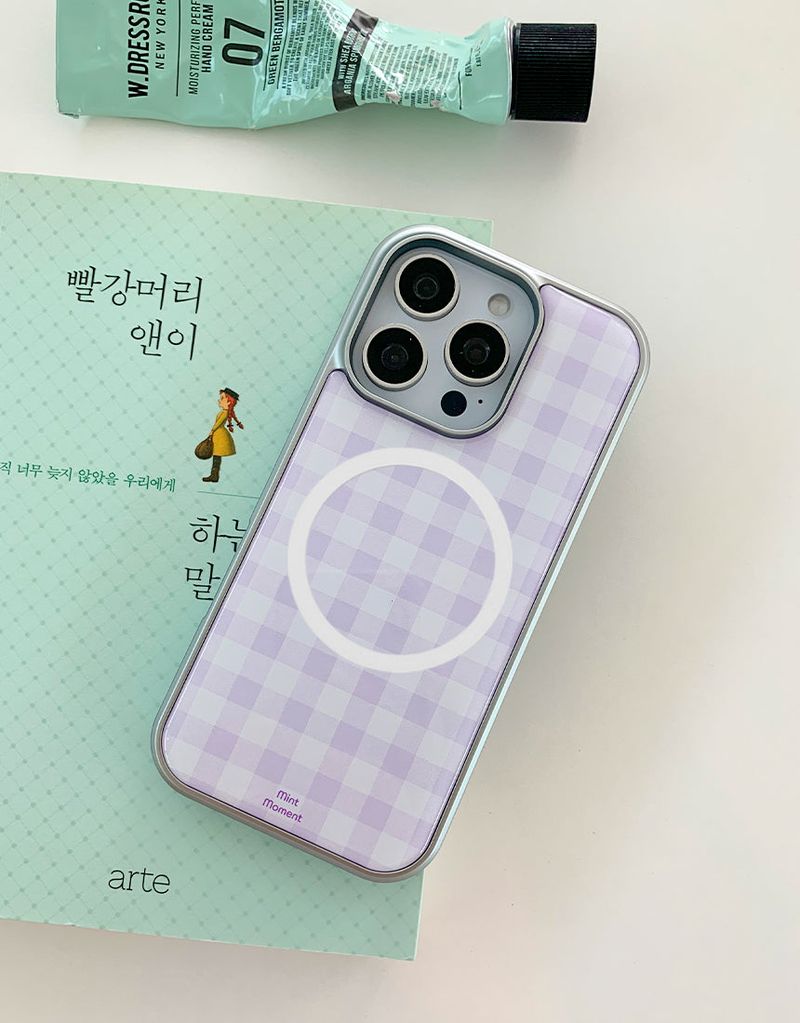 [MADE]ピクニックライラック エポキシ シルバー MagSafe対応 iPhoneケース