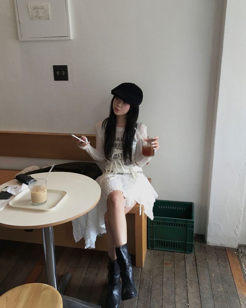 アンバランスフラワースカート