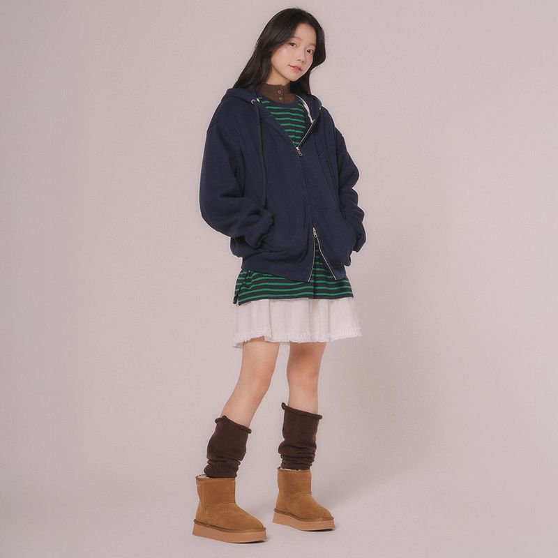 mellotory(メロートリー)の「HOOD SWEAT ZIP-UP JUMPER (Navy)(Jackets/Outerwear)」
