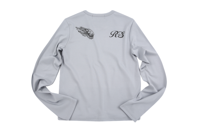 Wing long sleeve tee dust blue