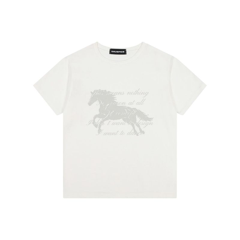 (DUC) GA Semi-Crop Short-Sleeve T-Shirt White
