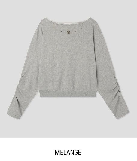 Bohem Stud Off-Shoulder Sweatshirt