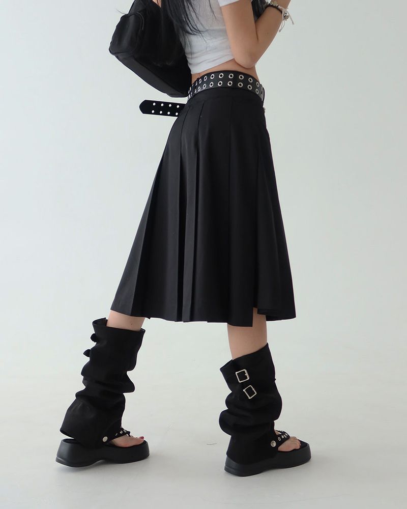 Meet pleats pleated midi skirt