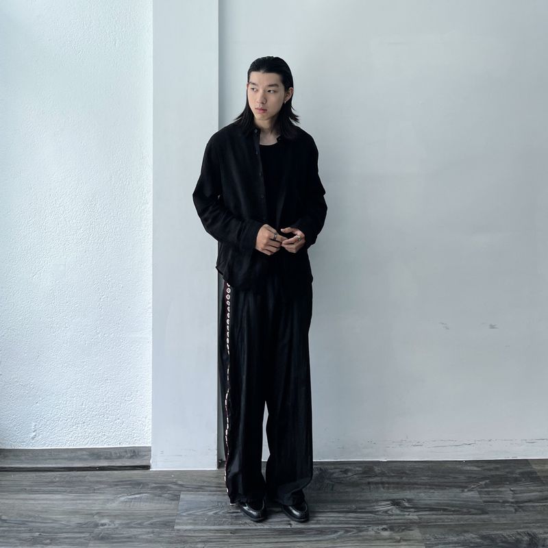 Deep Black Vertical Texture Shirt