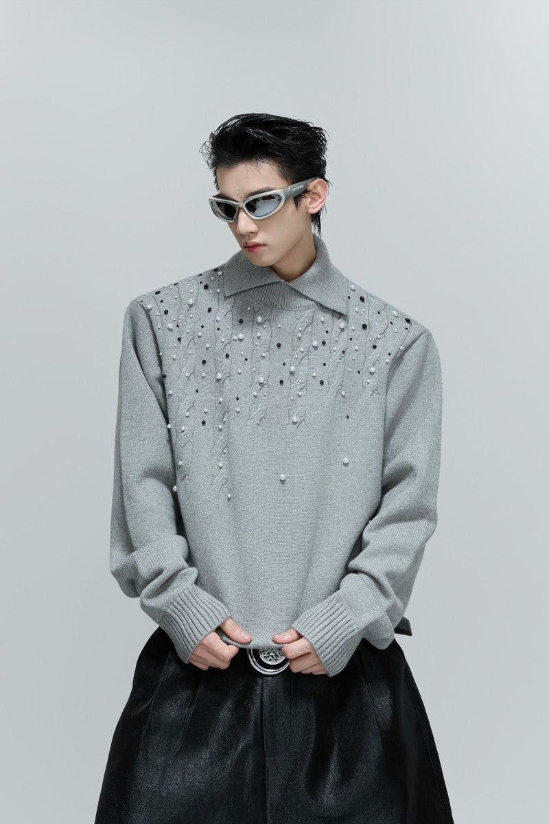 Argue Cultureの「Pearl Embellished Cable Knit Sweater（Tops）」