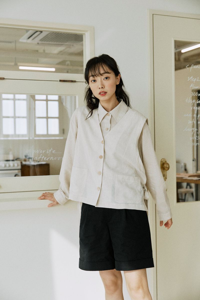 linen vest shirts natural