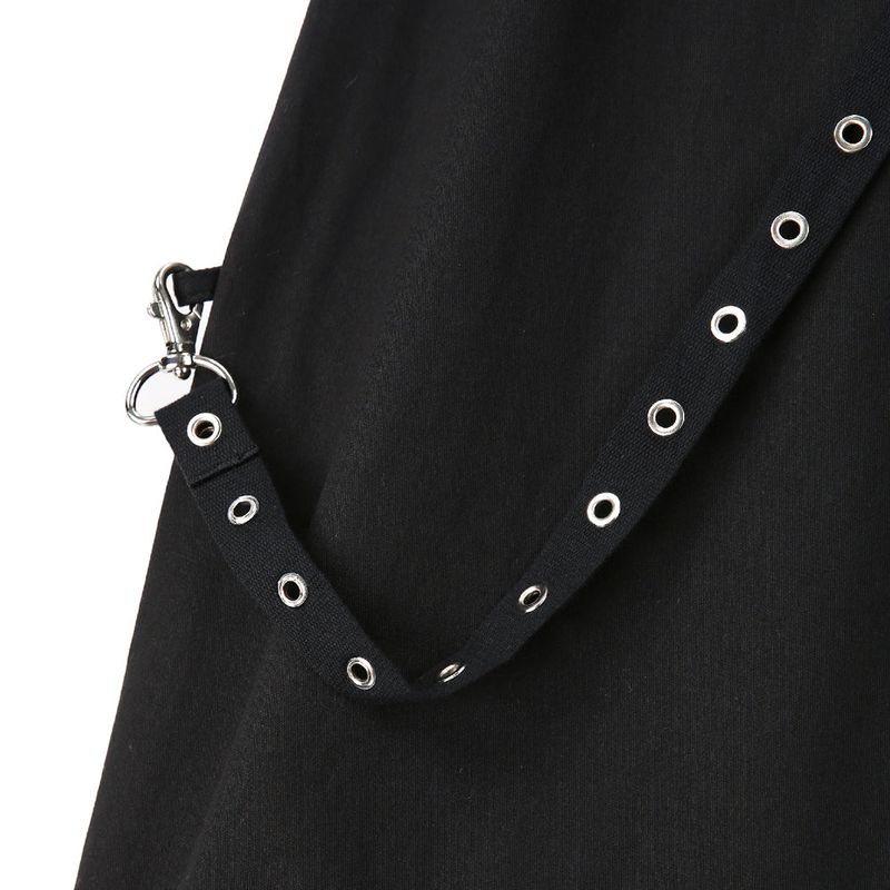 X Strap Wide Pants - BLACK