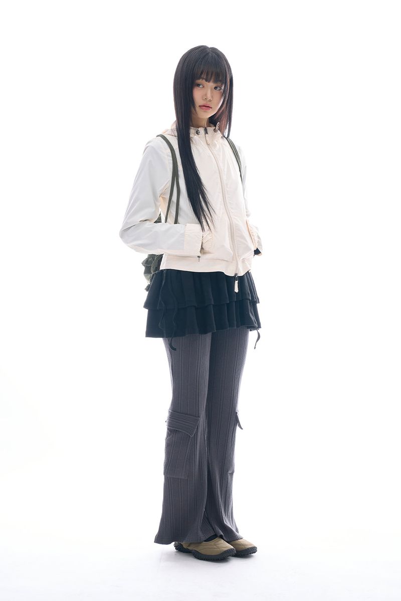 Sio pocket shirring windbreaker jumper
