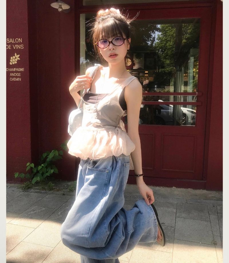 cloudemotion（クラウドエモーション）の「[ fluffy ☁️ ] pringle pumpkin 30% chiffon sleeveless bl（Tops）」