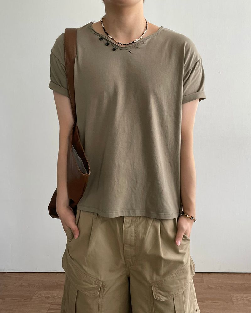 IDF（アイディーエフ）の「Link Button Short Sleeve T（Tops）」