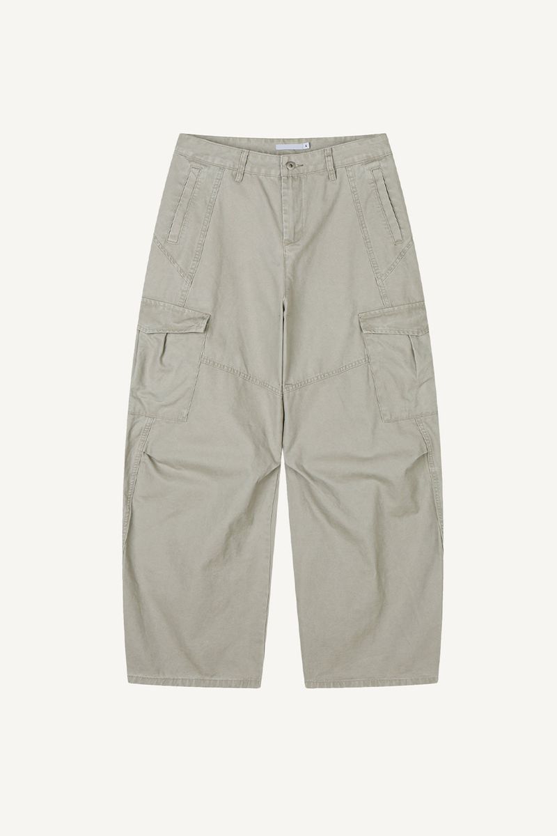 Canvas Cargo Curved Pants