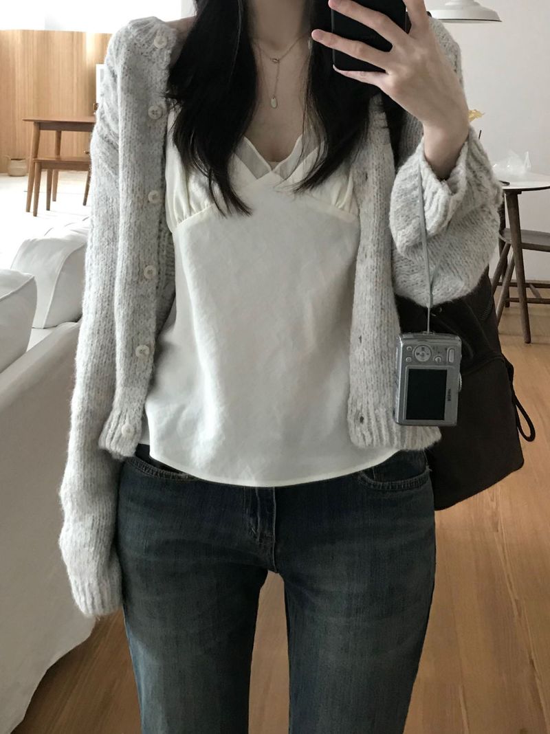 cable cardigan (2 colors)