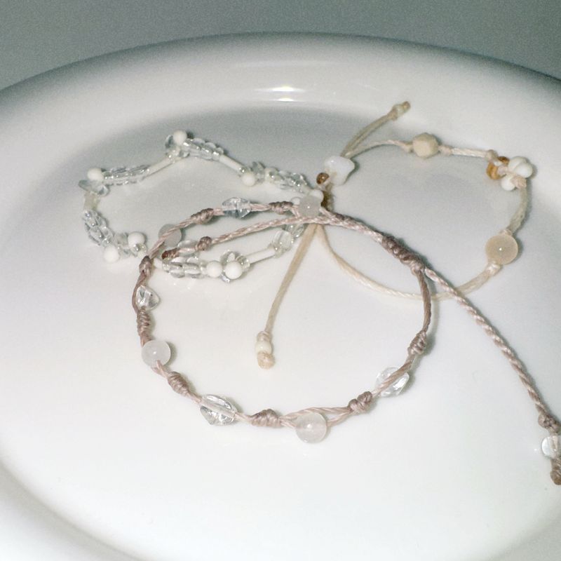 white lotus knot bracelet