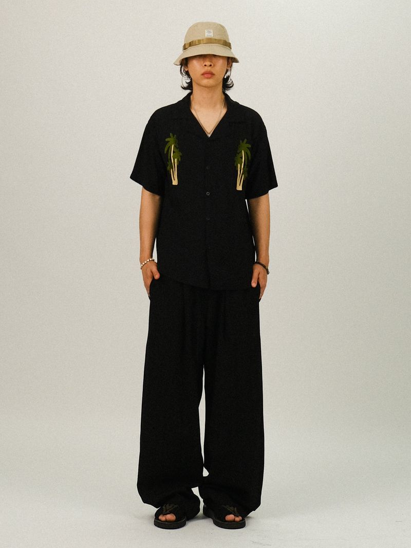 EO Stripe Wide Linen Pants