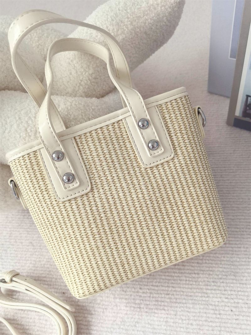 Vacation Straw Rattan Beach Holiday Bucket Bag