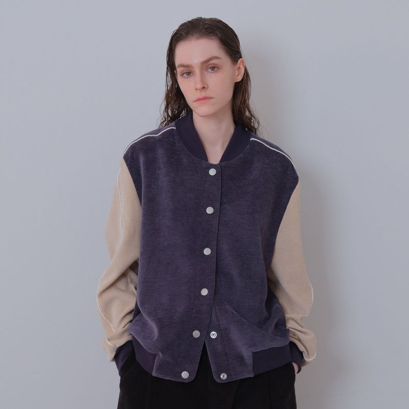 Navy/Cream Two Tone Varsity Jacket