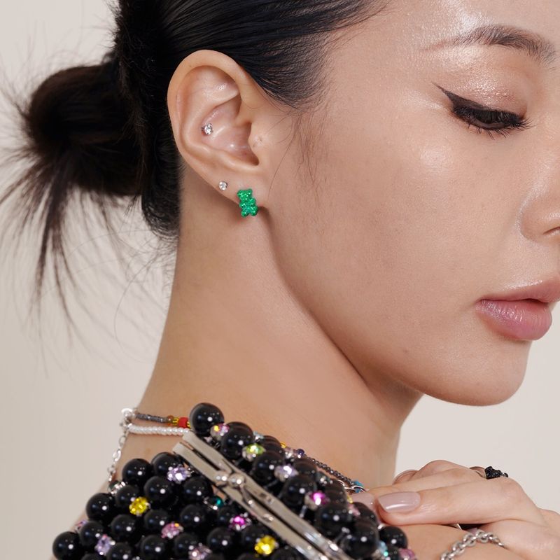 Petit Bear Earrings_Green