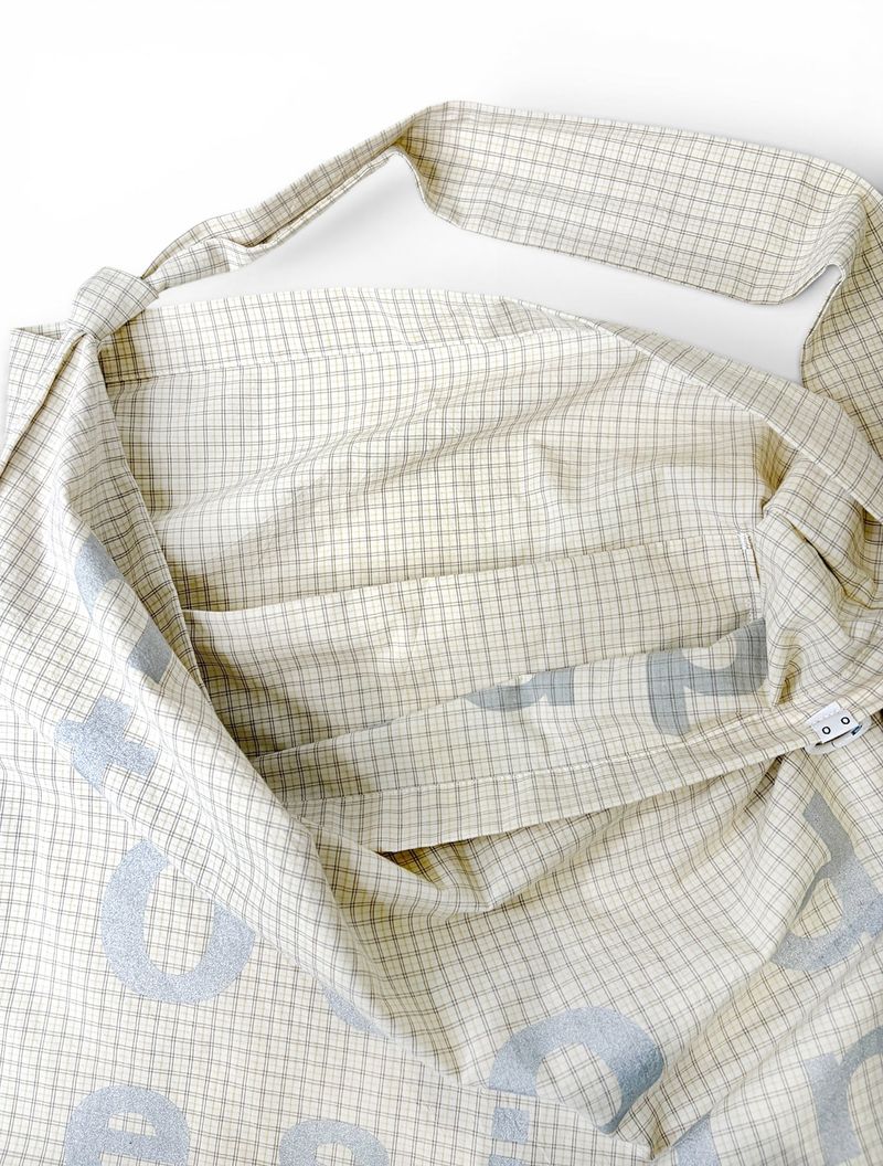 000Design Check Tie Bag / C Ivory