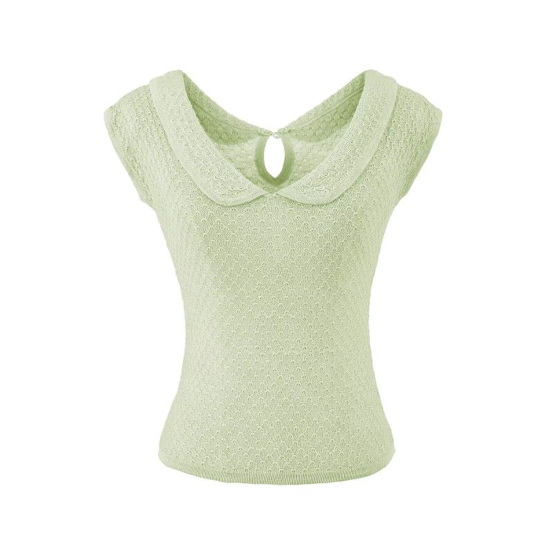 Luelle Eyelet Collar Knit