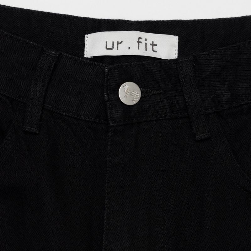 RIBBON EMBROIDERED BLACK DENIM PANTS code 18203