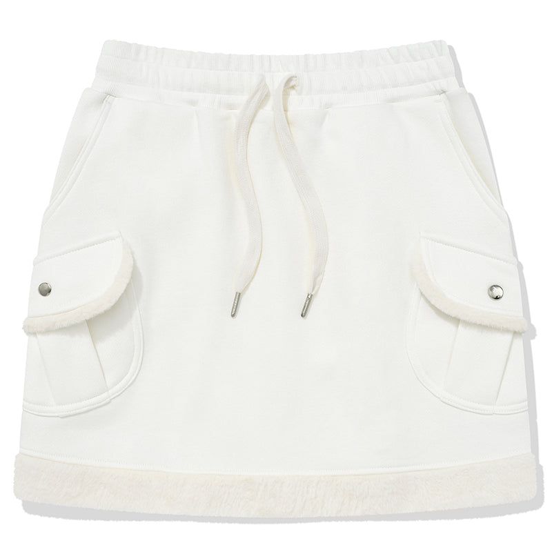WITTY BUNNY FUR MINI SKIRT [IVORY]