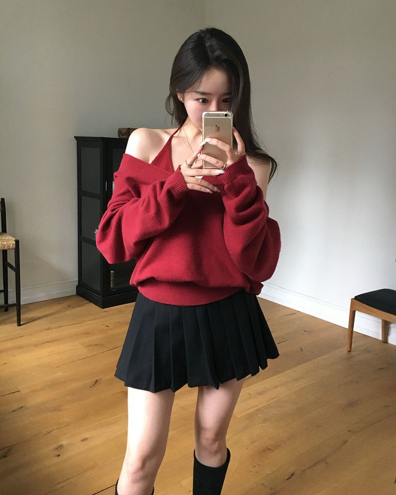V-Neck Knit & Tank Top Set