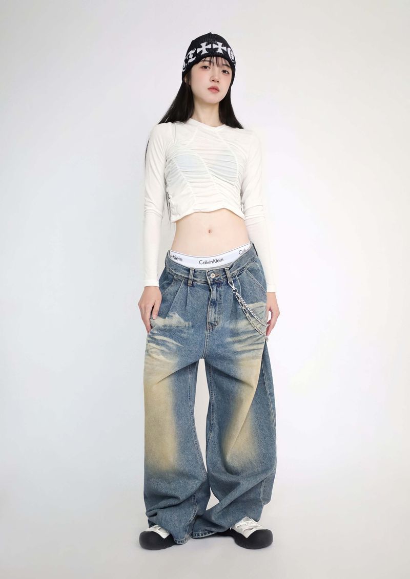 Shirred Asymmetrical T-Shirt