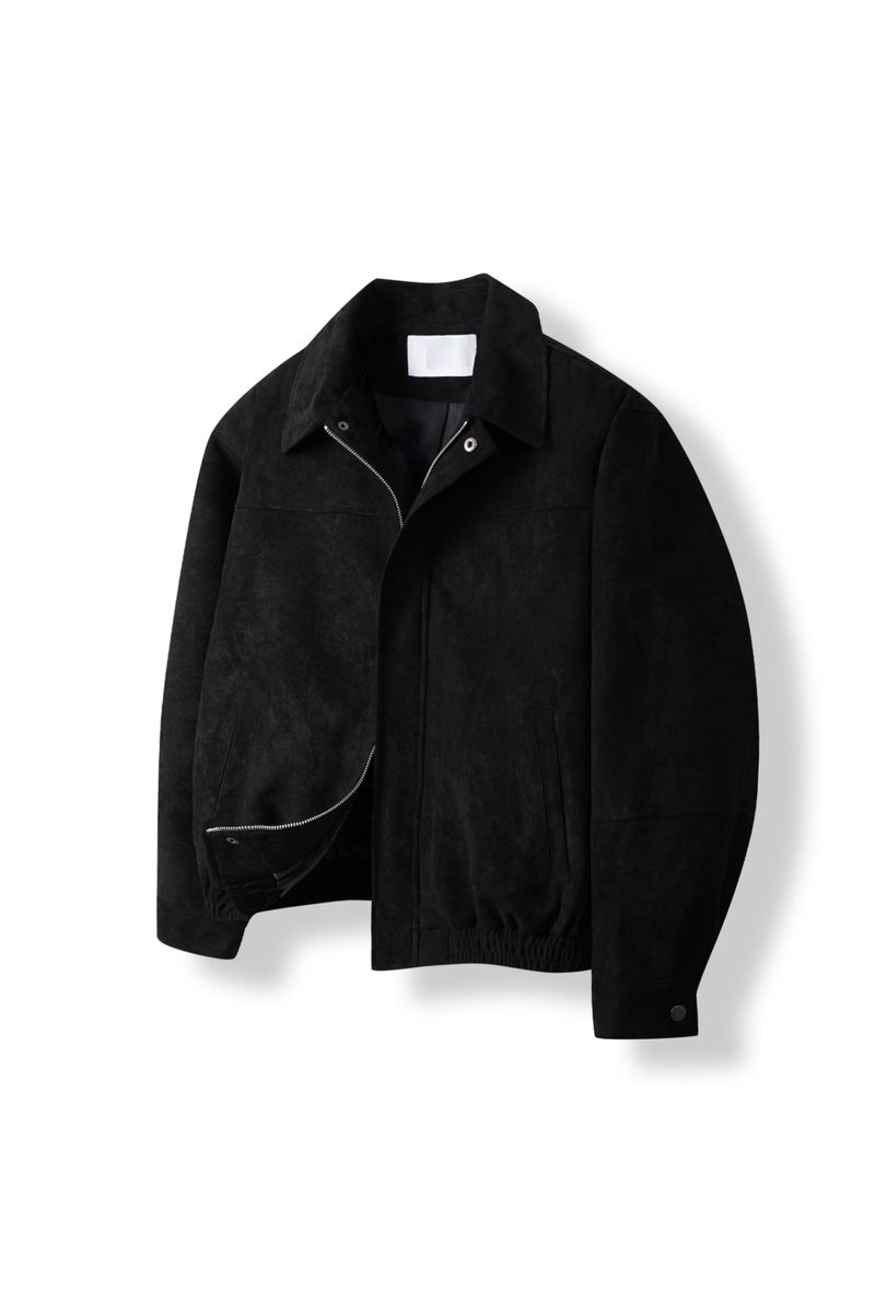 Brandt incision suede cropped jacket