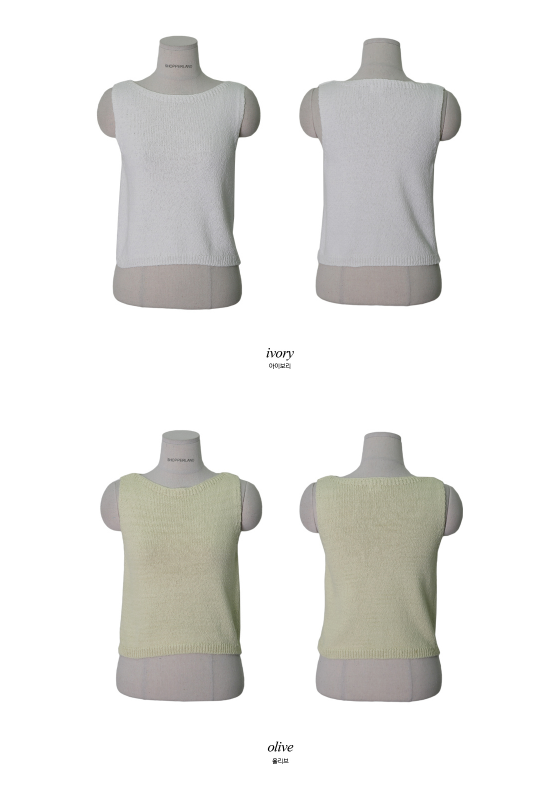 Plum Cotton100 Knit Sleeveles (4color)