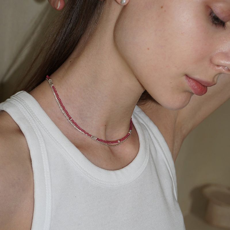 GLITTER NECKLACE PINK