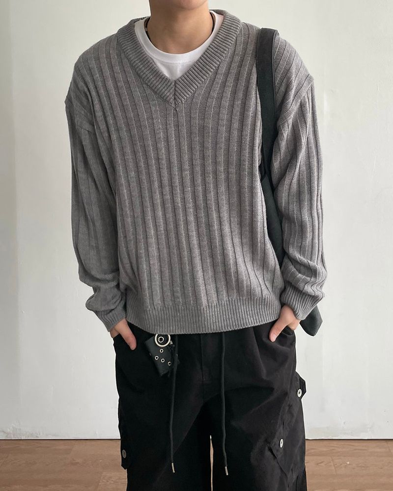 Frame V-neck Crop Knit