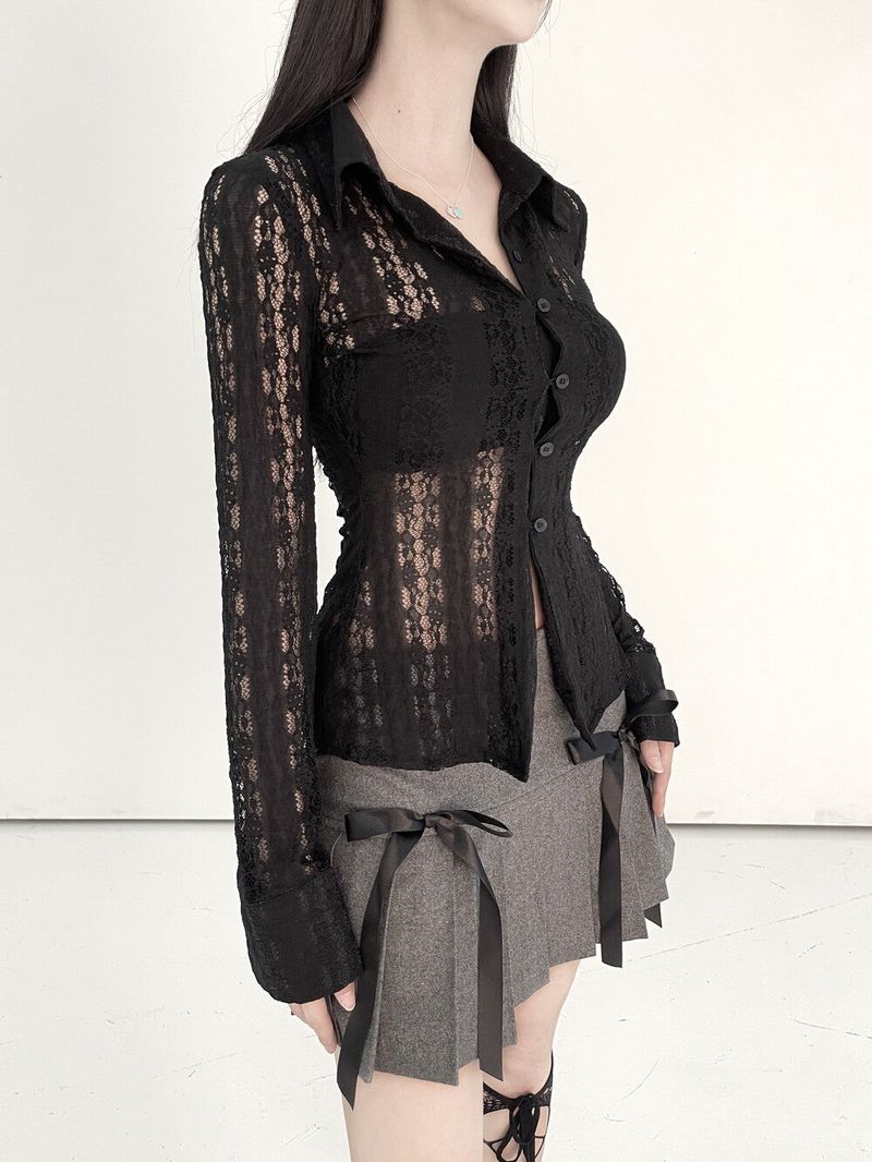 1021. Wool Double ribbon pleats mini sk (2color)