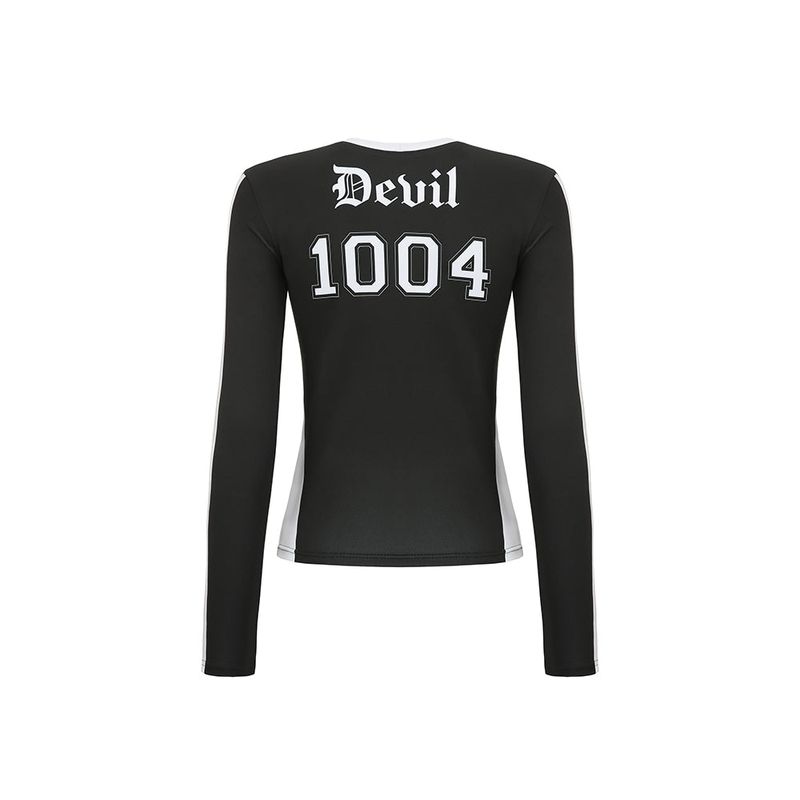 0 5 hell girl line top - BLACK
